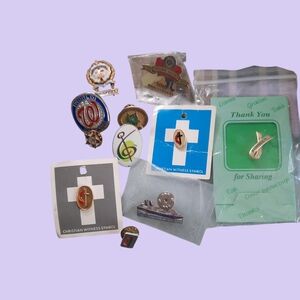 Assorted Religious and Musical Pins